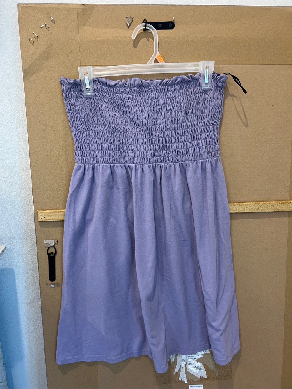 Double Zero Lavender Smocked Strapless A-Line Dress